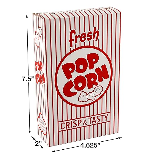 Snappy 3J Red & White Striped Close Top Popcorn Boxes - Image 2