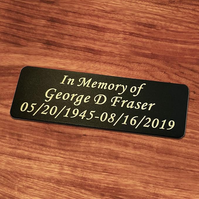 3" W x 1" H Personalized Custom Engraved Solid Brass Plate Frame Name Label Art - Image 4