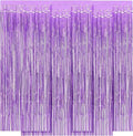 5 Pack Purple Foil Curtain Backdrop 3.2ft x 8.2ft Tinsel Foil Fringe Curtains by Ohiyoo