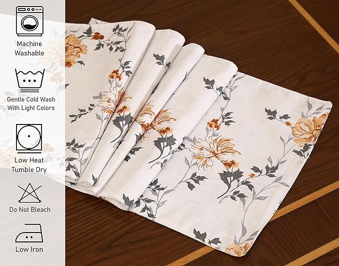 Ruvanti 100% Cotton Table Runner 72 Inches Long, Stain Resistant, Washable & - Image 5