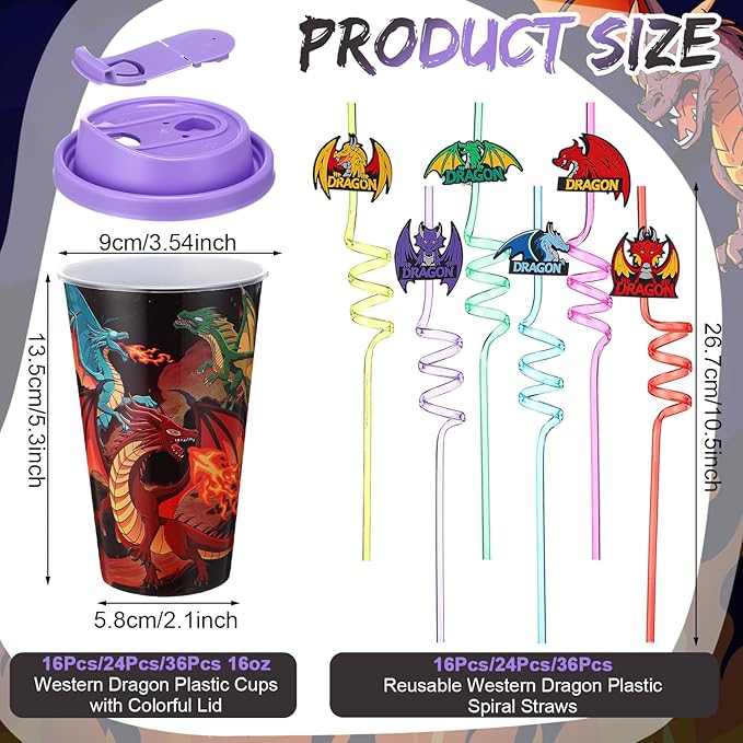 Yungyan 36 Sets Dragon Party Favors Goodie Cups - Image 2