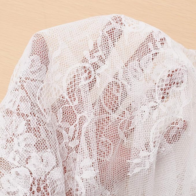 Lace Tablecloth White Wedding Tablecloths 60x120 Inch Vintage Rustic Farmhouse - Image 8