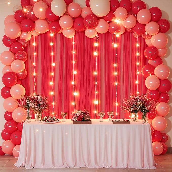 10x10ft Red Tulle Backdrop Curtain - Image 6