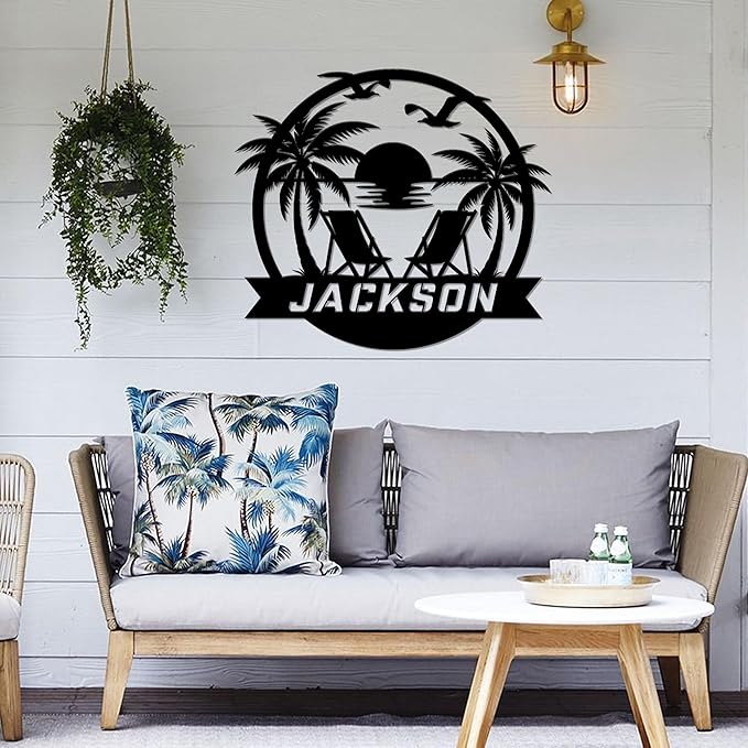 Personalized Beach Decor for Home, Custom Metal Sign Outdoor Nautical Decor - Image 3
