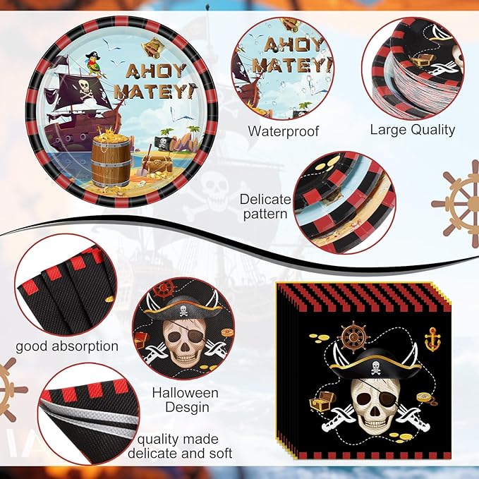 452 Pcs Pirate Party Supplies Decorations - Image 3