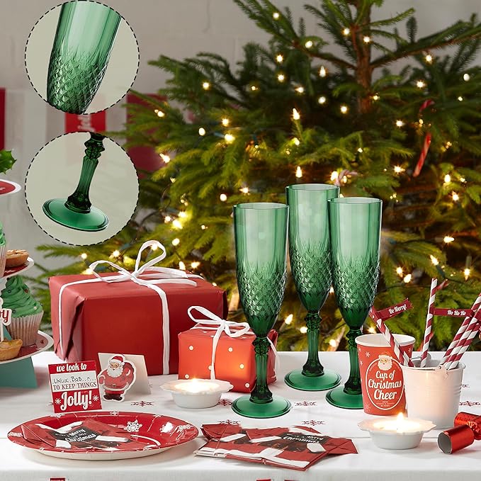 Plastic Champagne Flutes, for Christmas Weddings Bachelor Parties Toasting and - Image 6