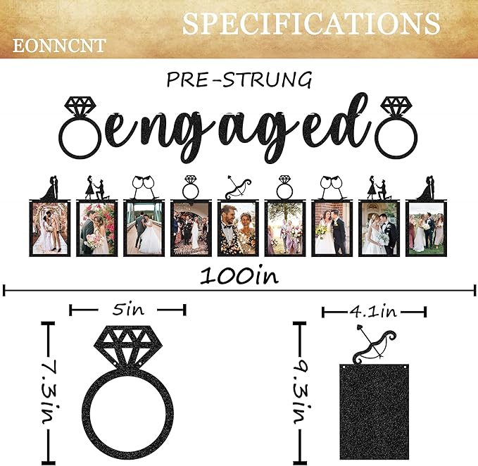 Pre-Strung Engaged Photo Banner - Image 3