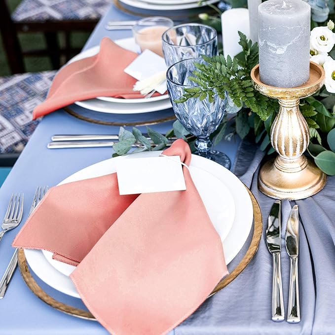 ANECO 12 Pieces Satin Napkins Soft Dinner Napkins Square Table Napkins 17 x 17 - Image 5