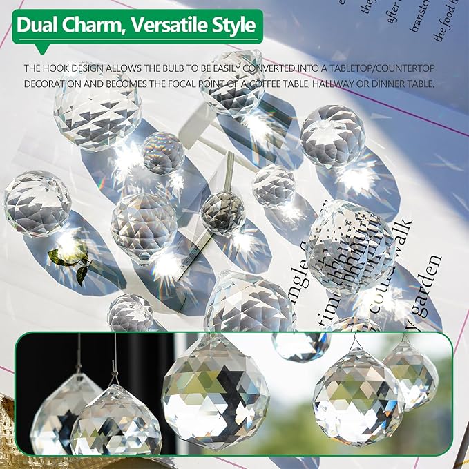 20mm/30mm/40mm Clear Crystal Balls Prism Sun Catcher - Image 3