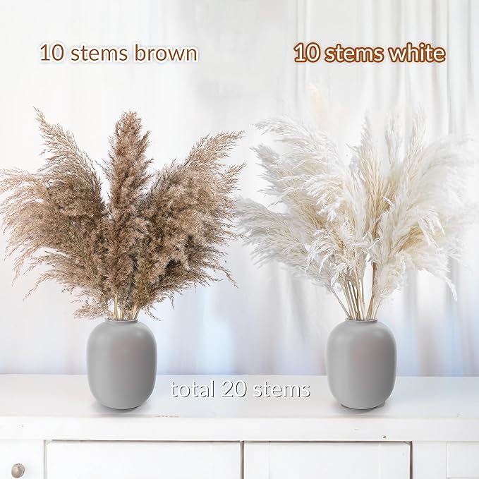 20 PCS Dried Flower, 30-inch Tall Nature Pampas Grass Bouquet Decor - Image 3