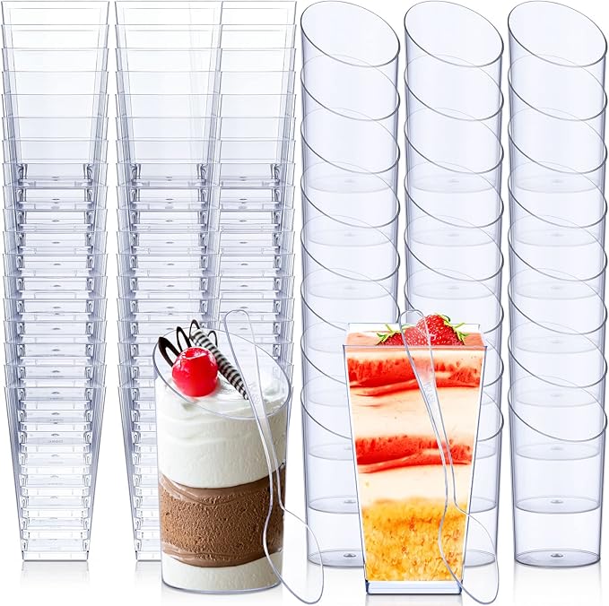 Nuogo 100 Pcs Mini Dessert Cups by Nuogo