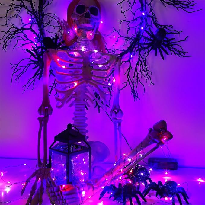 WATERGLIDE 12 Pack Halloween Fairy Lights Battery Operated, 7 ft 20 LED Mini - Image 2