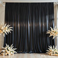 Black Satin Backdrop Curtains 2 Panels by WishCare