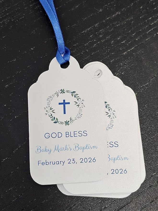 Mi Bautizo Baptism Christening Personalized Thank You Tags 20 pcs - Image 4