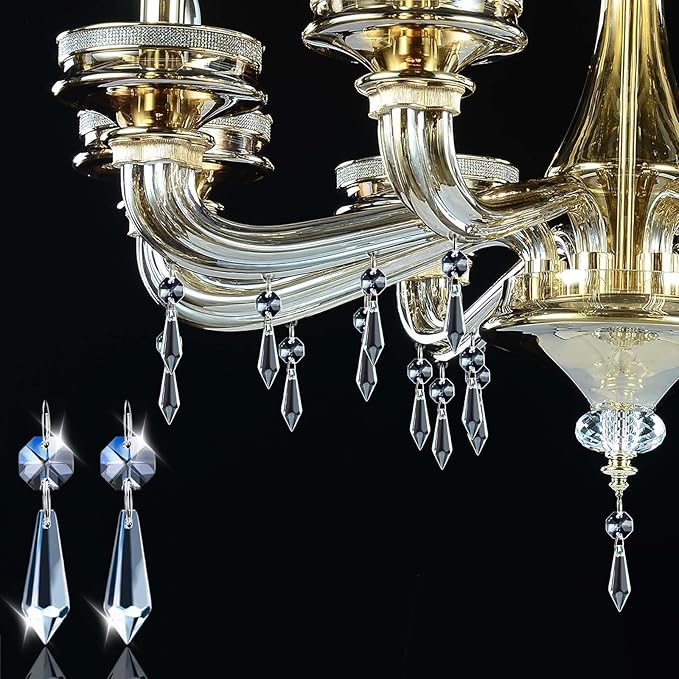50PCS Premium Clear Crystal Teardrop Prism 2.4" -Crystal Glass Baroque - Image 3