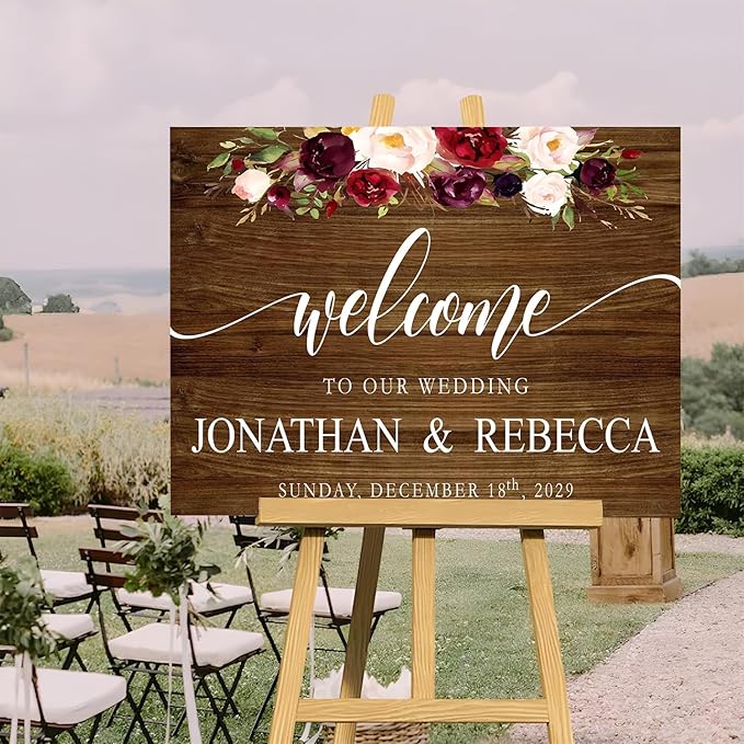 Custom Wedding Welcome Sign, Rehearsal Dinner Sign, Rustic Wedding Decorations - Image 4