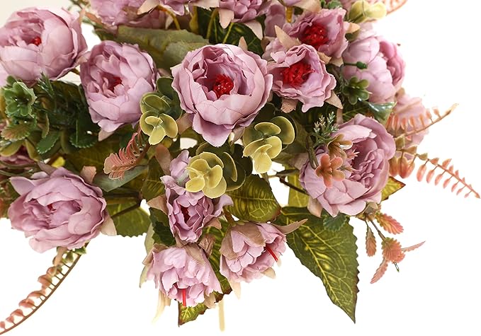 Artificial Flowers Vintage Fake Peony Flowers Silk Mini Plastic Peony Bridal - Image 4