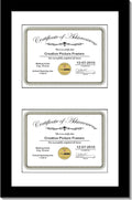 Creative Picture Frames 14X20Bk-W Black Vertical Double Diploma Frame by CreativePictureFrames