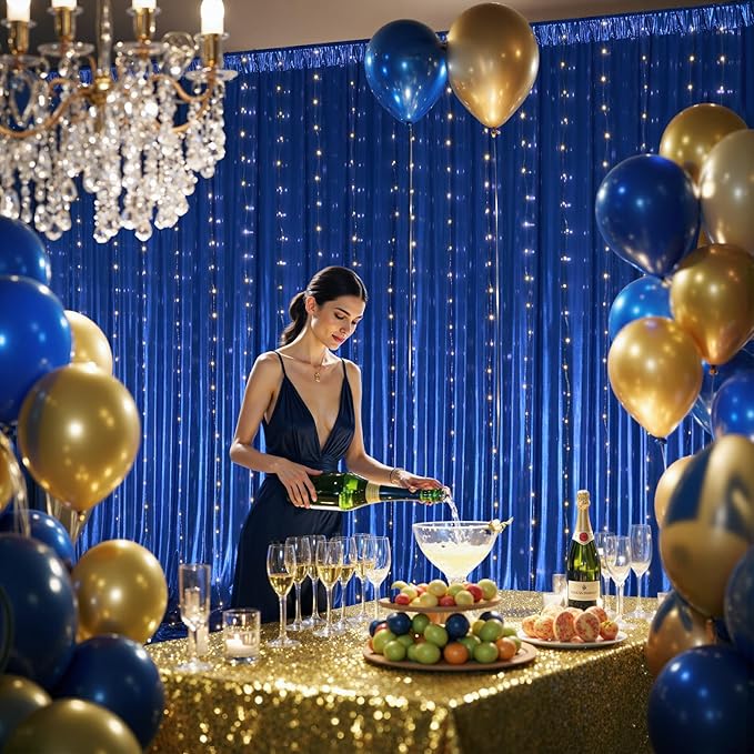 20ftx10ft Royal Blue Sequin Backdrop Curtain Panels - Image 7