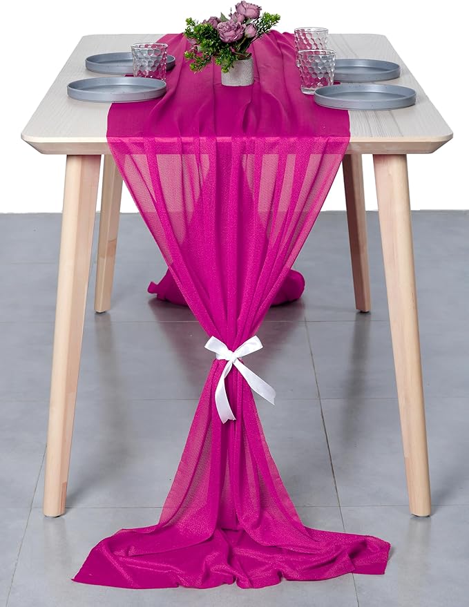 MDS 2 Pack 14ft Chiffon Table Runner 29 x 170 Inches Sheer Wedding Runner - Image 7
