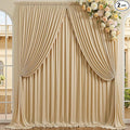 10×14 ft Wrinkle Free Beige Backdrop Curtain by ENJOYYOURPARTY