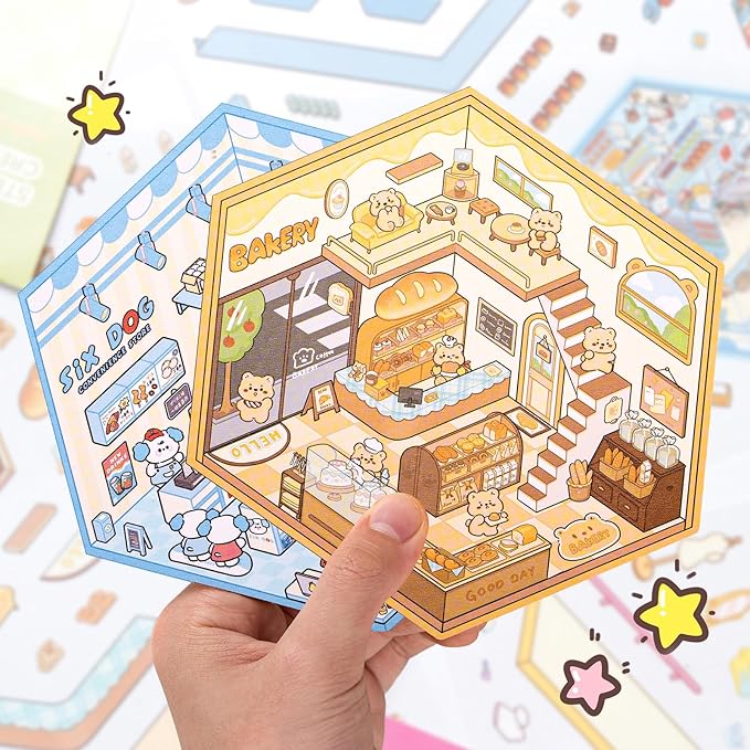 20 Sets 3D House Stickers with Metal Tweezers | DIY Miniature House Scenes Kit - Image 6