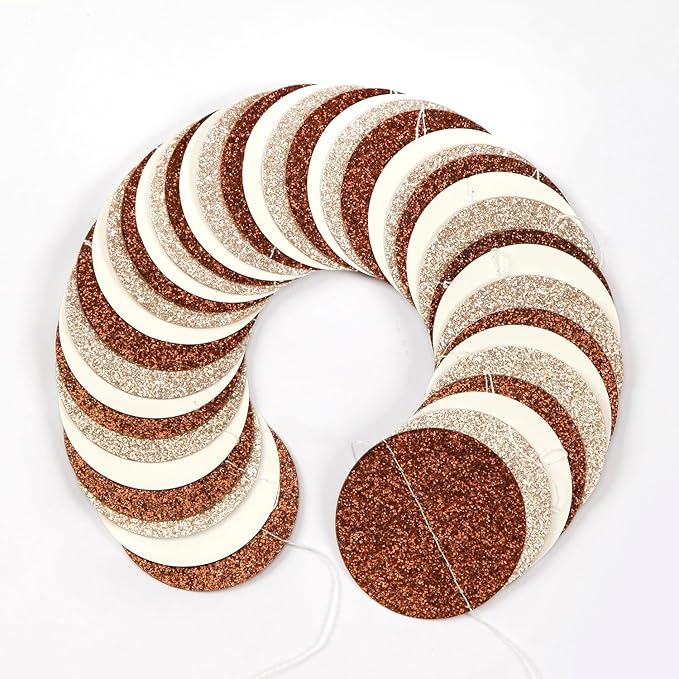 Boho Brown Champagne-Gold Party-Decorations Streamers-Garland - 52ft Fall - Image 7