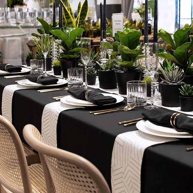 sancua 6 Pack Black Tablecloth 90 x 156 Inch - Image 5