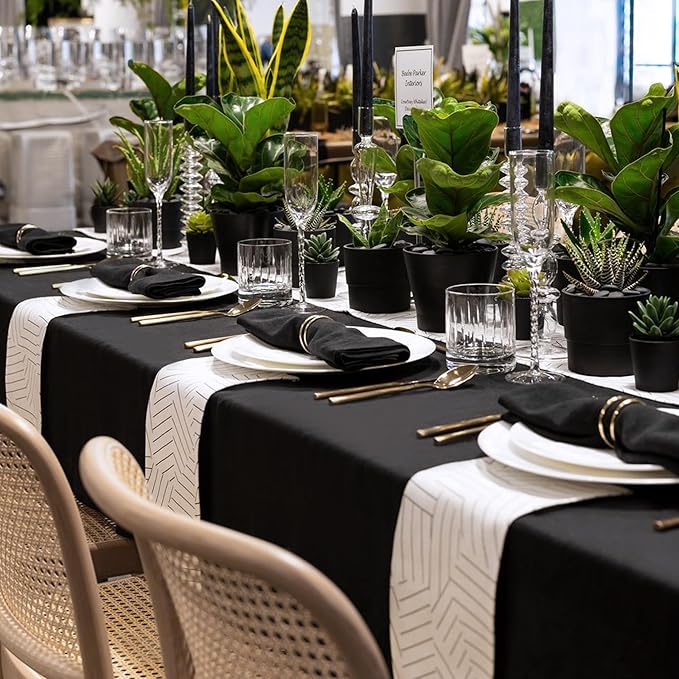 sancua 6 Pack Black Tablecloth 90 x 132 Inch - Image 5