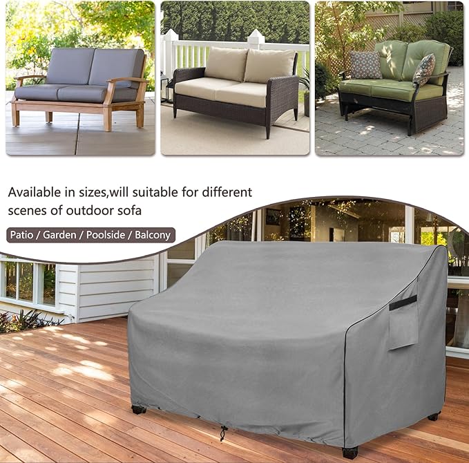 okcool Heavy Duty Patio Sofa Cover, 100% Waterproof 3-Seater Outdoor Sofa Cover - Image 4