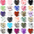 Nuenen 30 Pcs Heart Shape Crystals Bulk 1.2 Inch Gemstone Heart Worry Stone by Nuenen