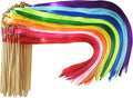 Kingsnow 100 Pieces Multi-Color Ribbon Wands Streamers Sticks by Kingsnow