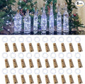 Wine Bottle Lights with Cork, 20 LEDs 6.6 Feet Silver Wire Cork Bottle Lights by Etinga