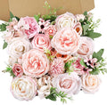 AmyHomie Blush Pink Artificial Flowers Combo Silk Rose Fake Flowers w/Stem by AmyHomie
