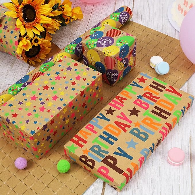 LaRibbons Birthday Wrapping Paper Roll - Image 6