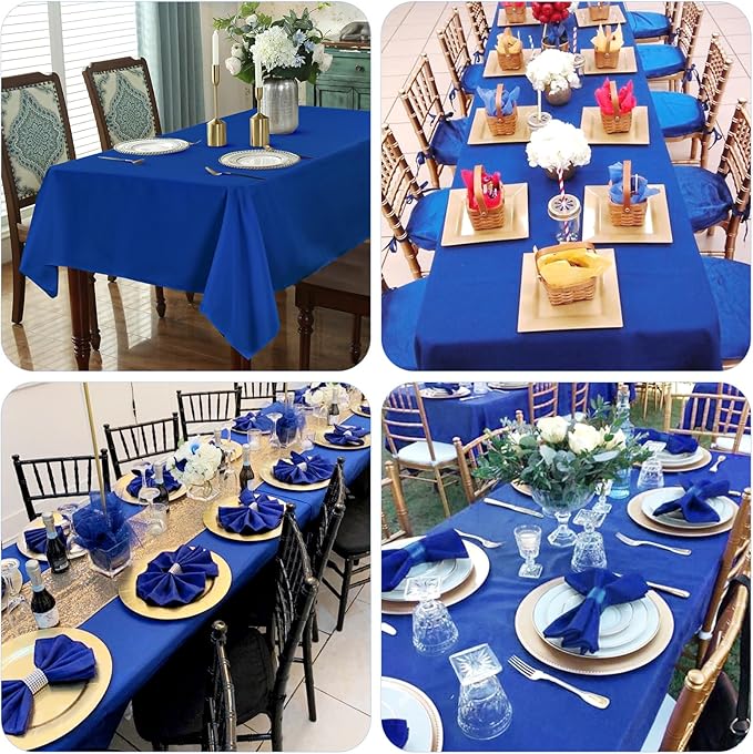 12 Pack Polyester Tablecloth 60 x 126 Inch Royal Blue Tablecloth - Image 6