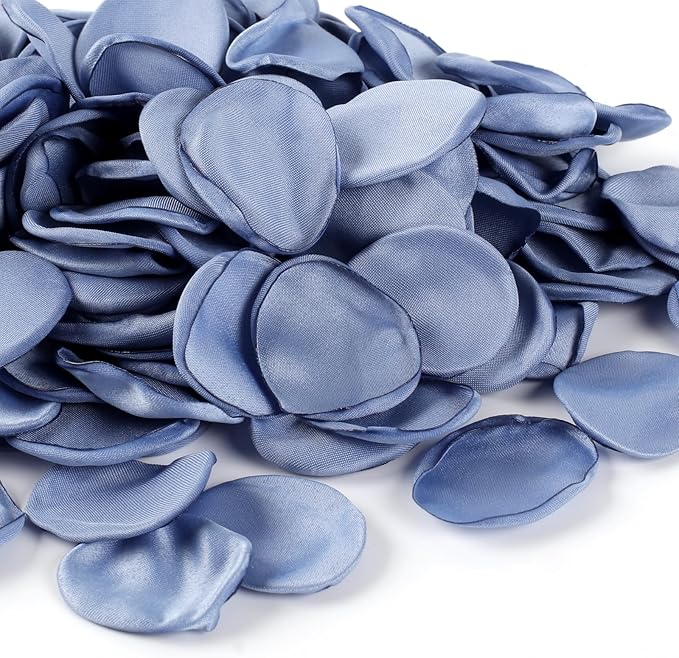 300pcs Dusty Blue Faux Silk Rose Petals by JOWINER