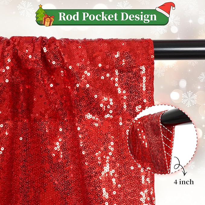 SquarePie Sequin Backdrop Curtain Non-Transparent Sparkly Background - Image 4