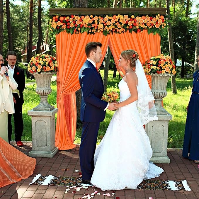 10 x 7 Feet Orange Backdrop Curtain - Image 3