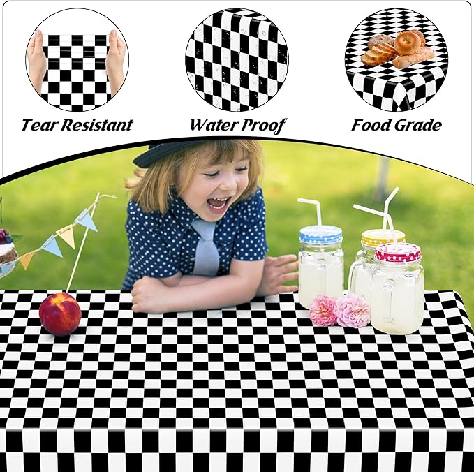 QZYL 4Pack Plastic Table Cloth Disposable - Image 3