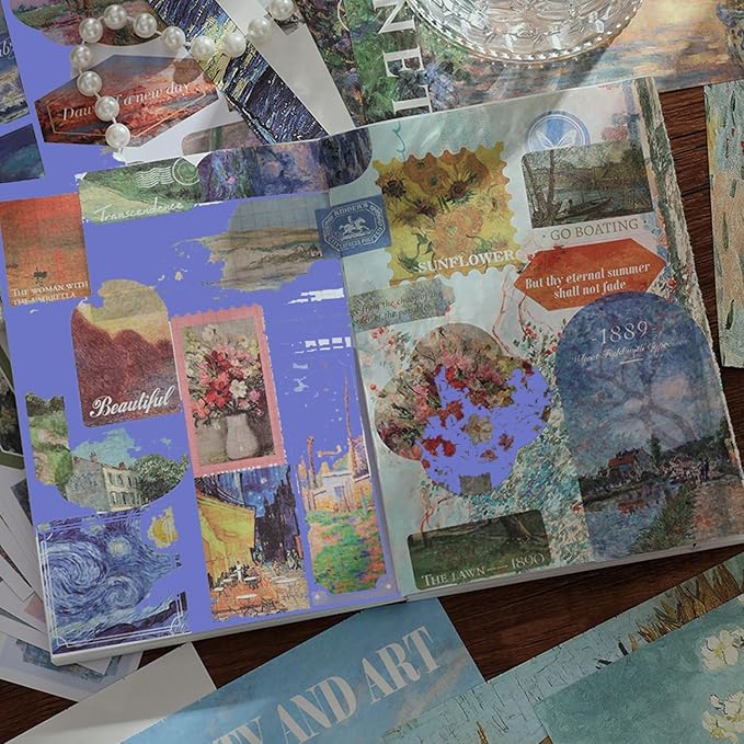 Vintage Oil Painting Scrapbook Sticker, Journaling Supplies - Image 7