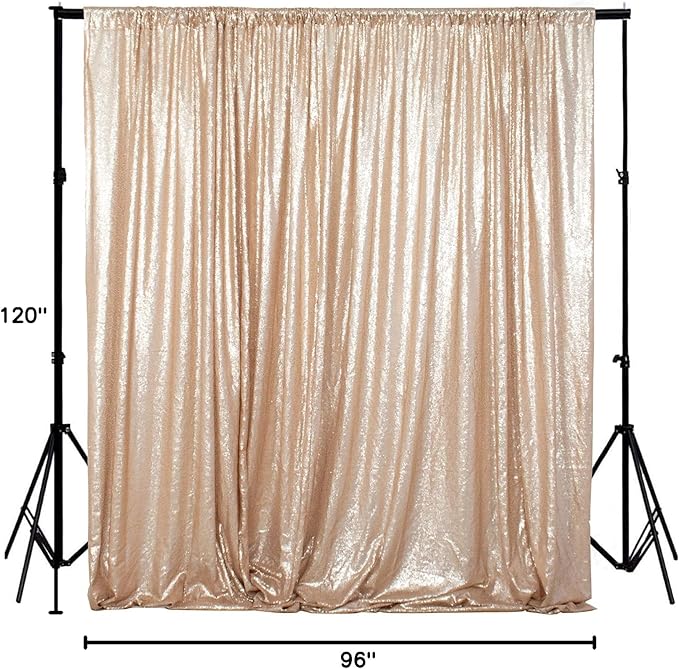 ShinyBeauty Sequence Backdrop Champagne 8FTx10FT Sequin Photo Backdrop - Image 7