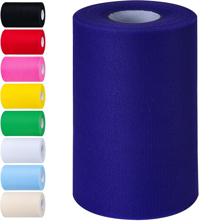 Royal Blue Tulle Fabric Rolls 6 Inch by 100 Yards Tulle Roll Spool Fabric by Unknown