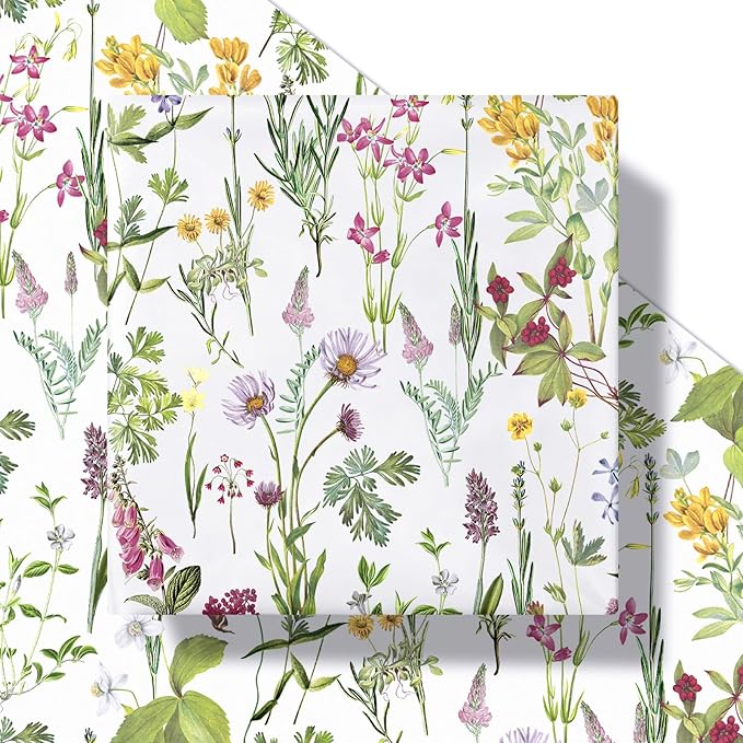 RUSPEPA 30" X 32.8' Wild Flower Wrapping Large Paper Roll - Image 2