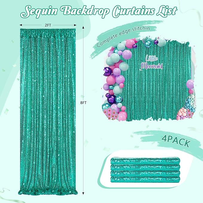 Backdrop Curtains for Mermaid Party Decor - Image 4