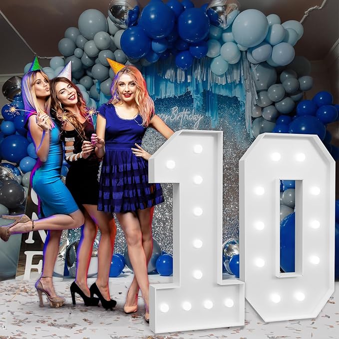 imprsv Marquee Numbers Large 10th-Birthday Decorations: 4ft Light Up Number - Image 6