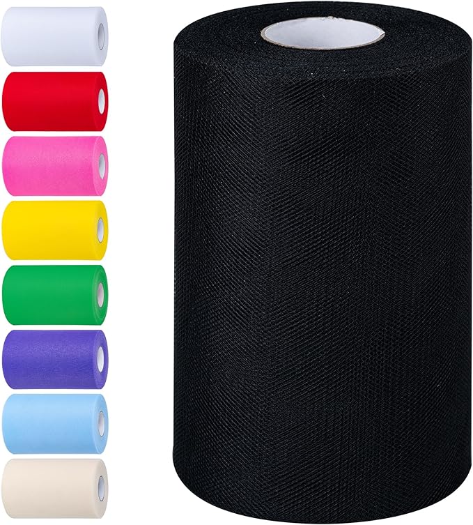 Black Tulle Fabric Rolls 6 Inch by 100 Yards by Unknown