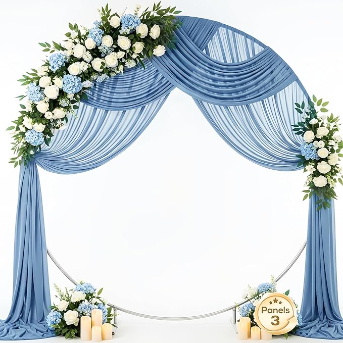 Wedding Arch Draping Fabric 29" x 19Ft Sheer Drapes by IONTACH
