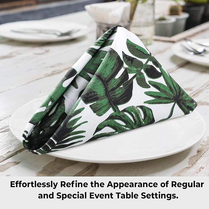 Urban Villa Cloth Napkins Tropical Print 100% Cotton Absorbent Dinner Napkins - Image 3