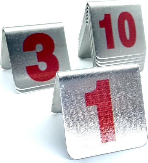 10 Pcs Metal Place Cards Stackable Tent Style Table Numbers，Place Card Holders by TRUEWON
